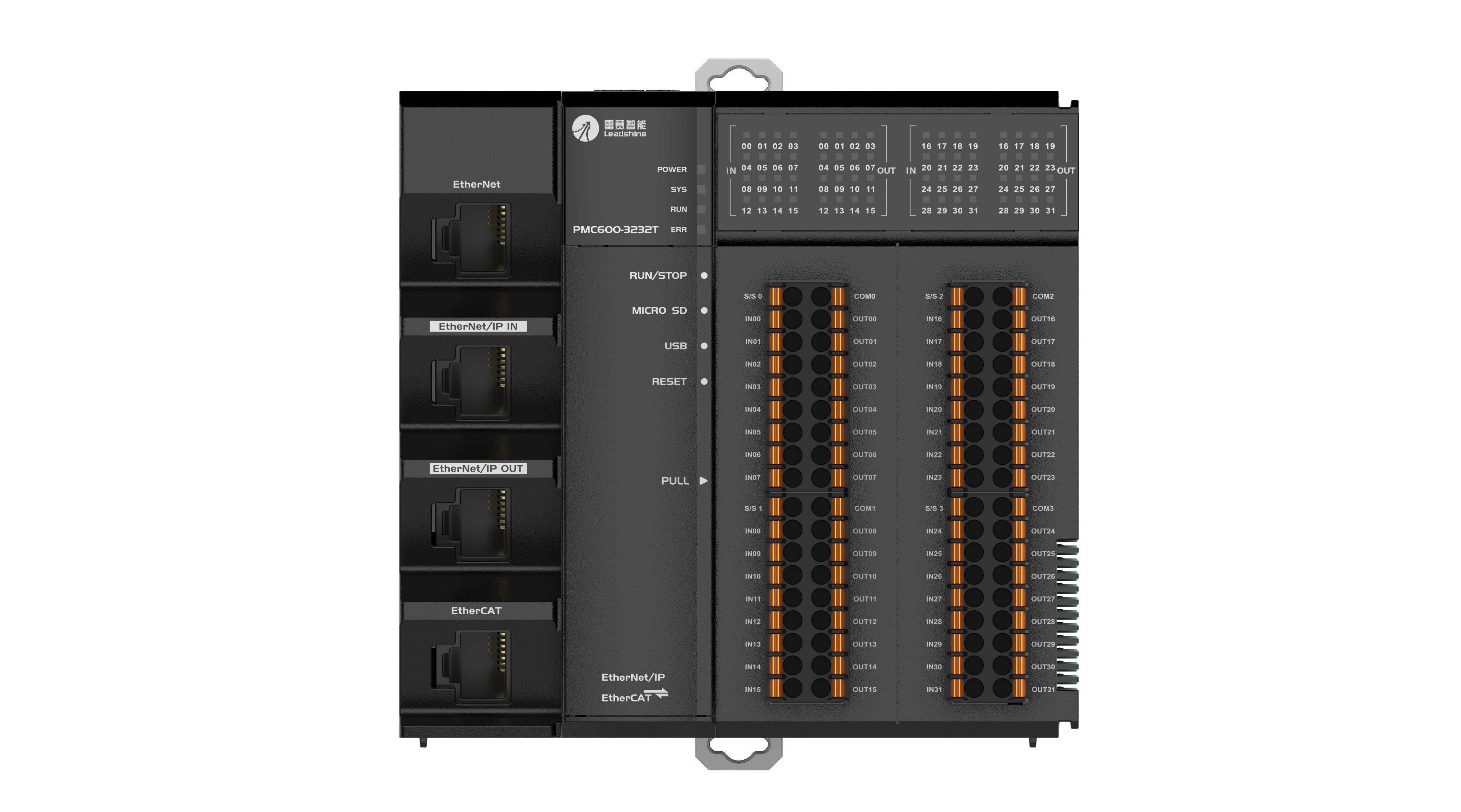 PMC600系列物联网型PLC,是雷赛具有自主知识产权的中型PLC,主要面向电子行业、3C加工、新能源光伏、锂电行业设备、物流行业设备、包装行业设备等。PMC600系列支持EtherCAT总线,支持最大32轴总线控制,支持点位运动,同步运动、IO扩展功能、连续插补等,能够很好的适配行业需求。